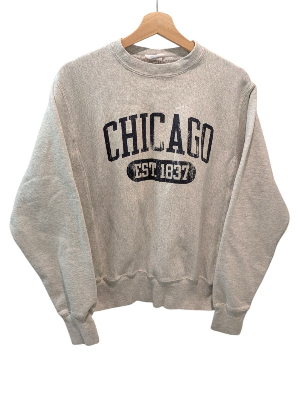 Champion Reverse Weave Chicago Est 1837 Souvenir Crewneck Sweatshirt Gray Small